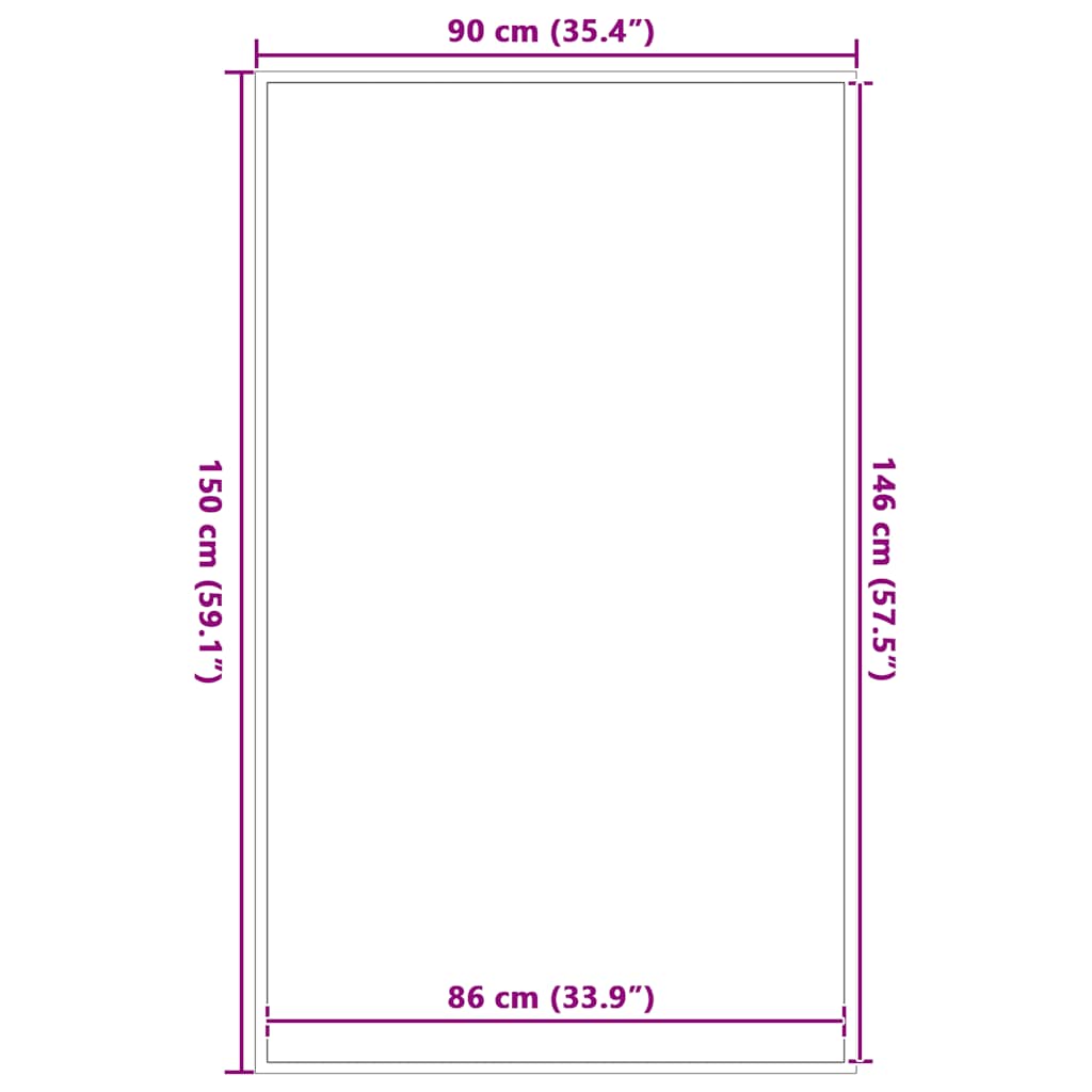 vidaXL Doormat Black 90x150 cm