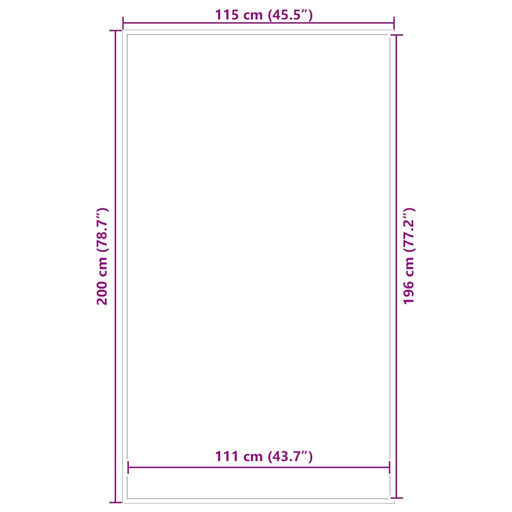 vidaXL Doormat Black 115x200 cm