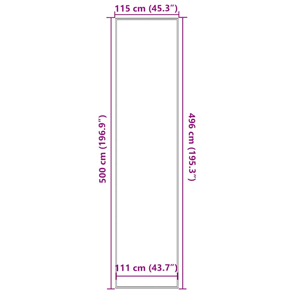 vidaXL Doormat Anthracite 115x500 cm