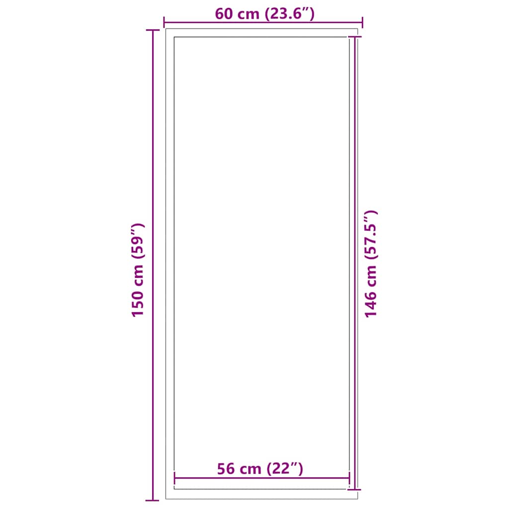 vidaXL Doormat Grey 60x150 cm