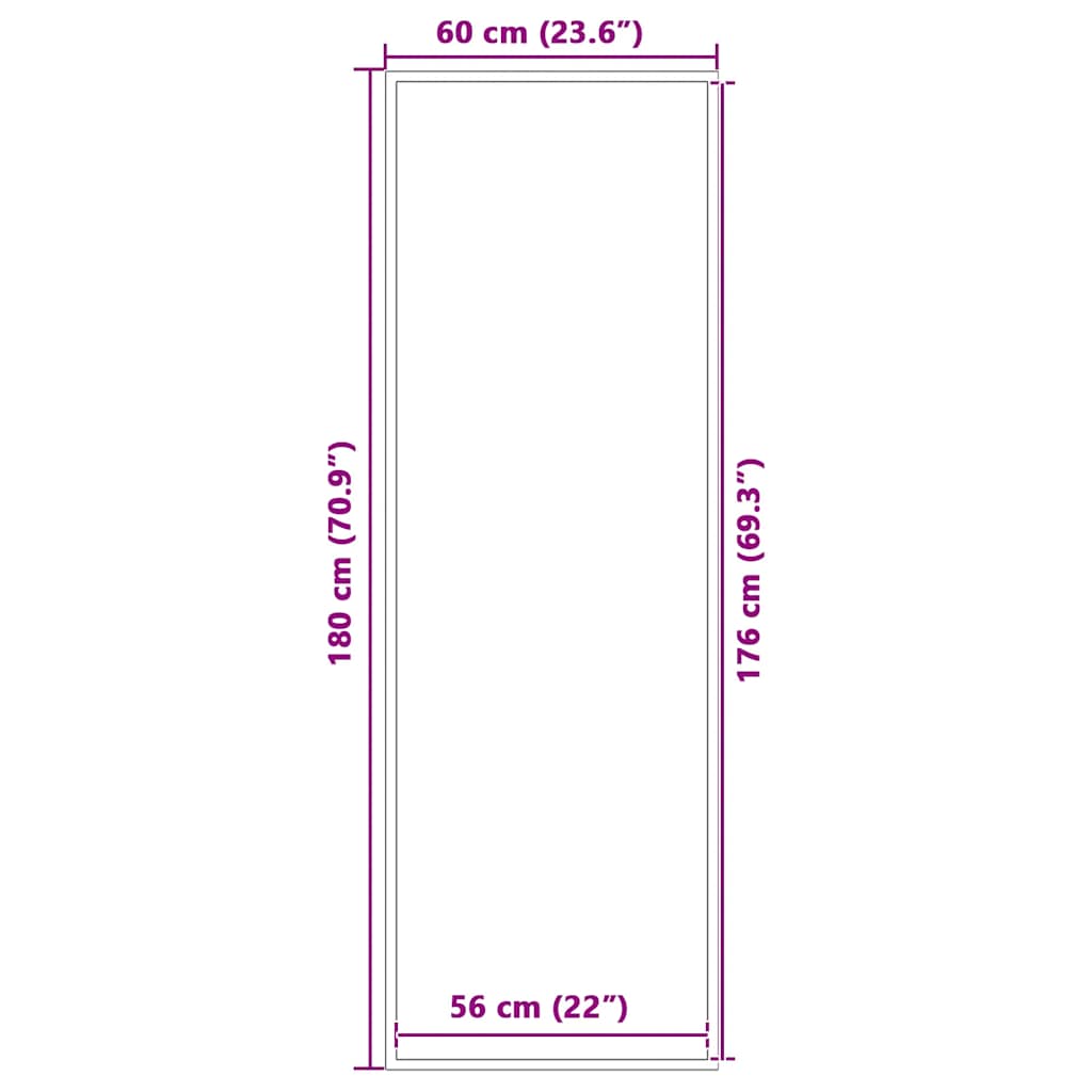 vidaXL Doormat Grey 60x180 cm