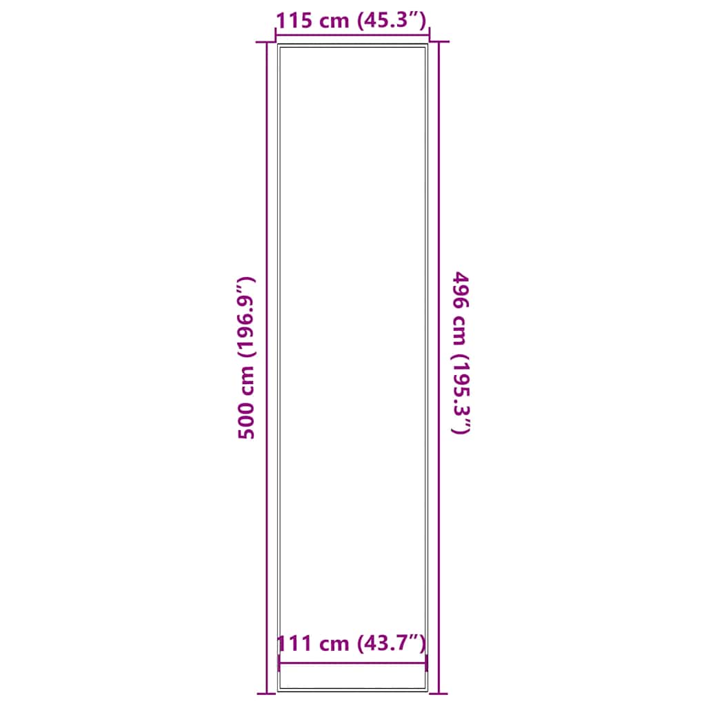 vidaXL Doormat Grey 115x500 cm