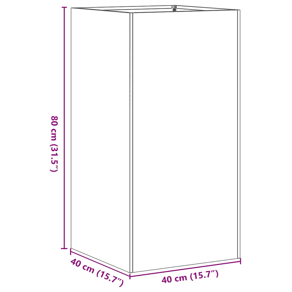 vidaXL Planter Anthracite 40x40x80 cm Cold-rolled Steel