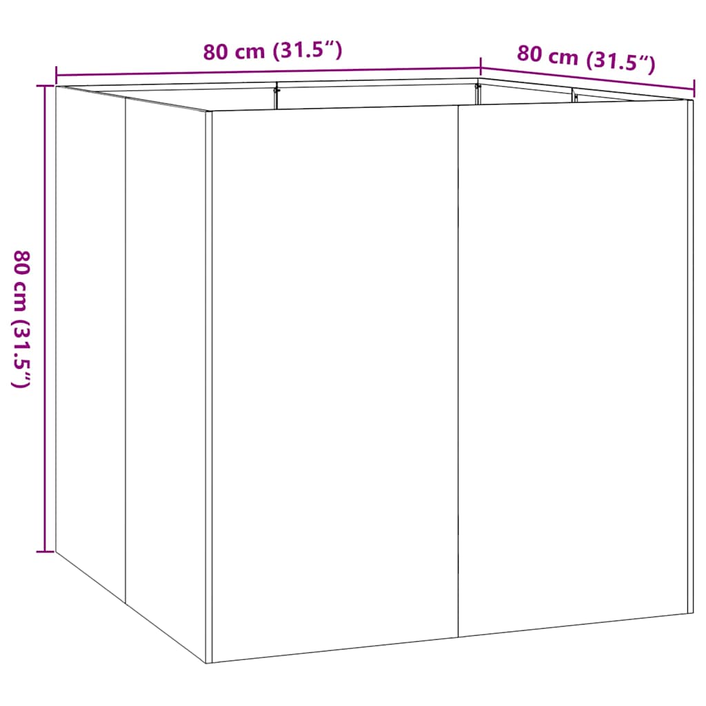 vidaXL Planter White 80x80x80 cm Steel