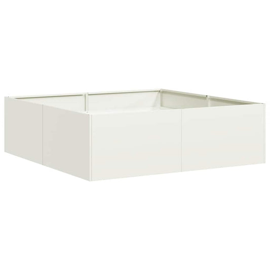 vidaXL Planter White 100x100x30 cm Steel