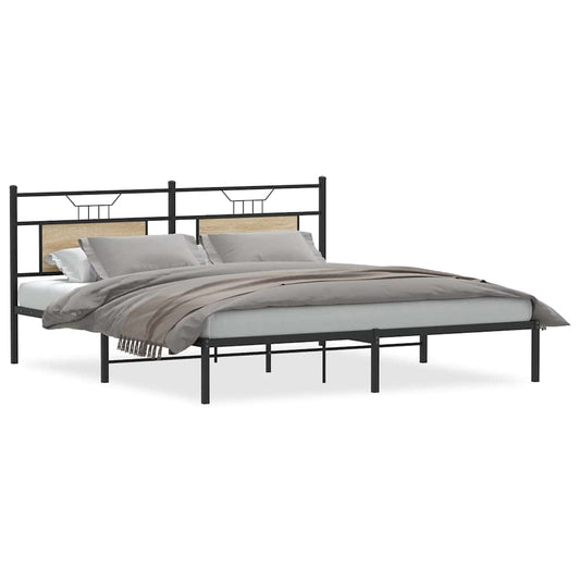 vidaXL Bed Frame without Mattress Sonoma Oak 183x213 cm Engineered Wood