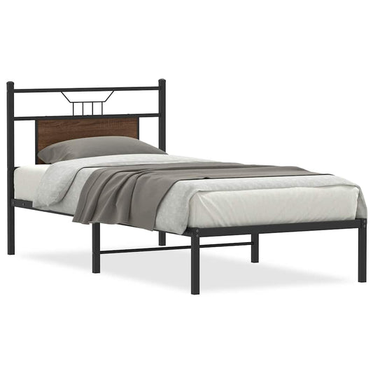 vidaXL Bed Frame without Mattress Brown Oak 80x200 cm Engineered Wood