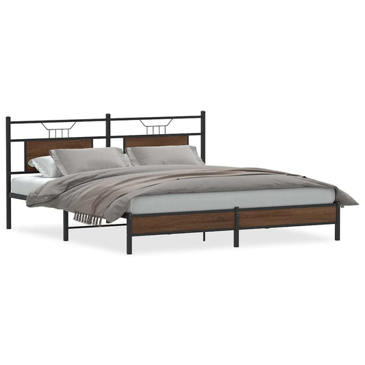 vidaXL Bed Frame without Mattress Brown Oak 160x200 cm Engineered Wood