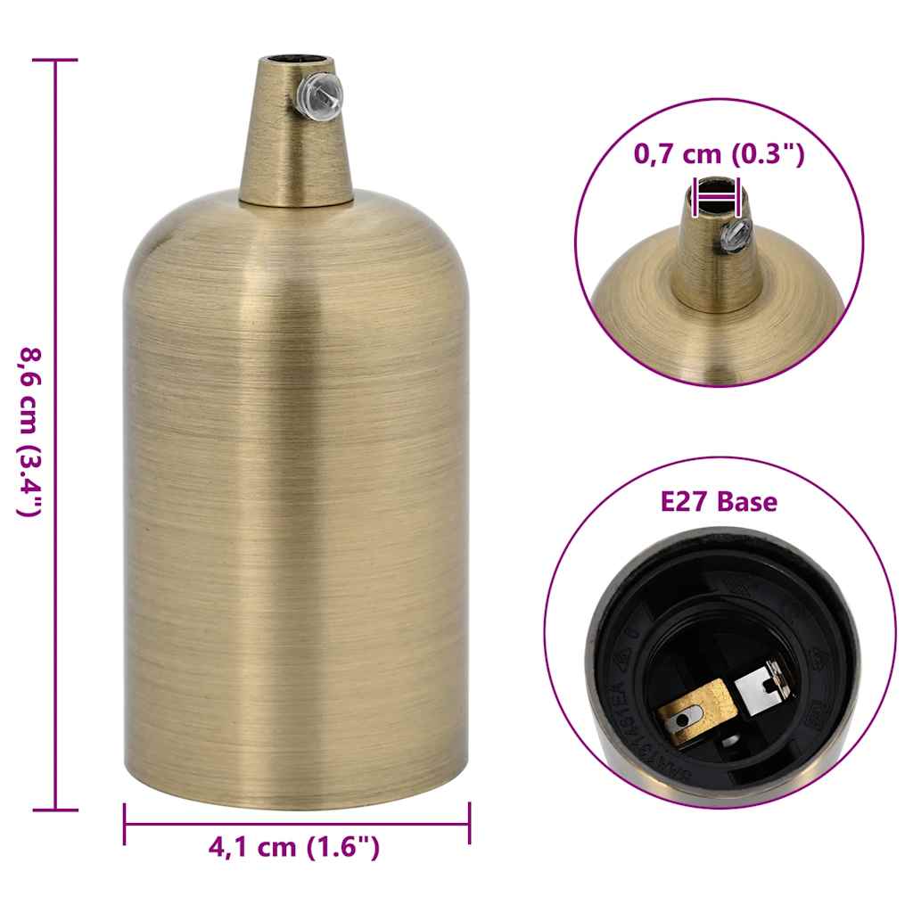 vidaXL Lamp Holders 2 pcs Bronze E27