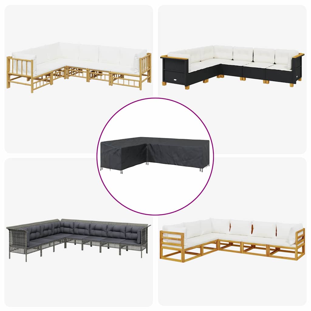 vidaXL Furniture Cover Black 286 x 222 x 80 cm