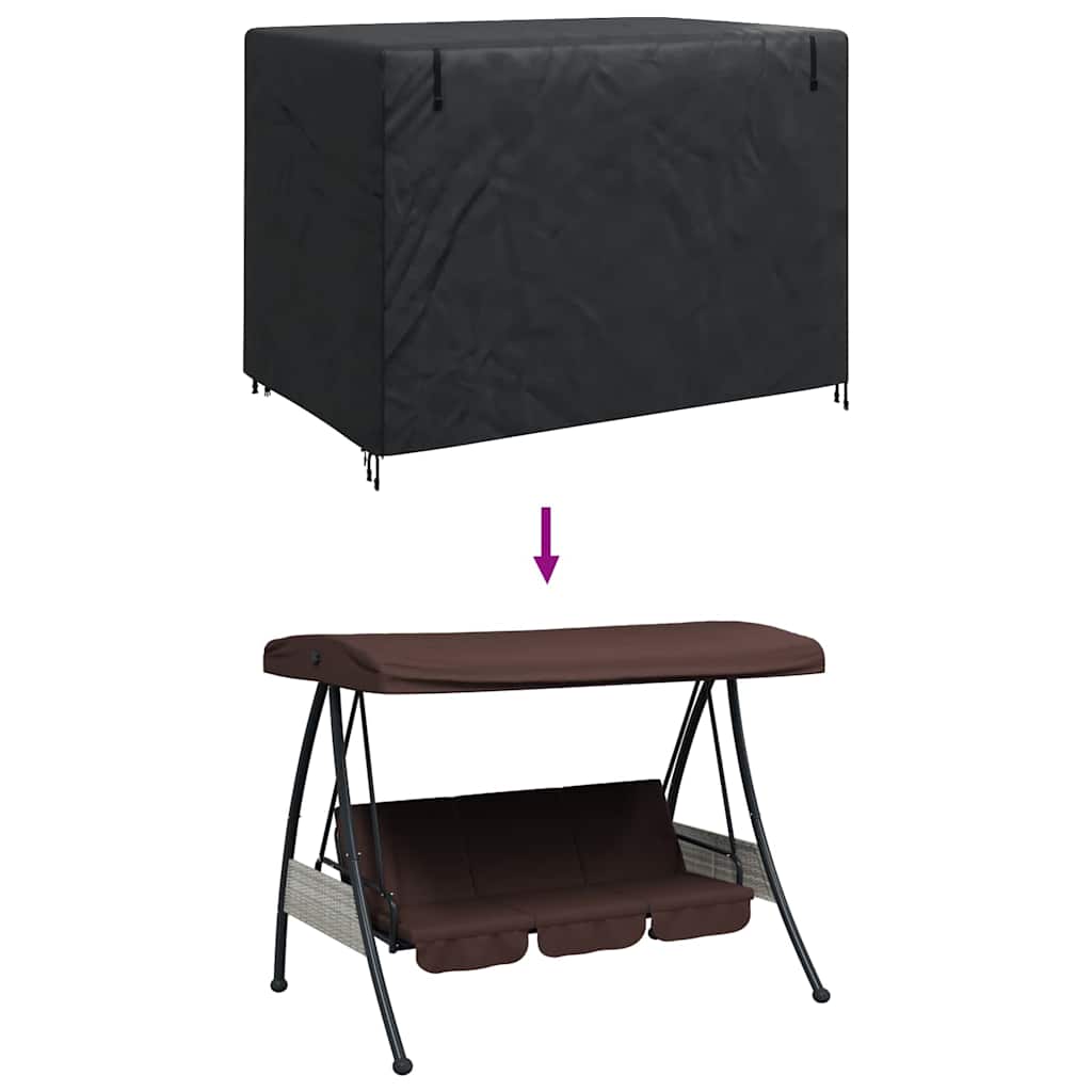 vidaXL Outdoor Swing Cover Black 220 x 125 x 170 cm 210D Oxford Fbric
