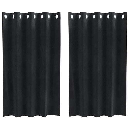 vidaXL Blackout Curtains 2 pcs Black 140 x 140 cm Velvet