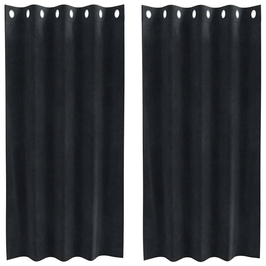 vidaXL Blackout Curtains 2 pcs Black 140 x 175 cm Velvet