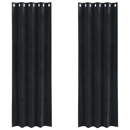 vidaXL Blackout Curtains 2 pcs Black 140 x 260 cm Velvet