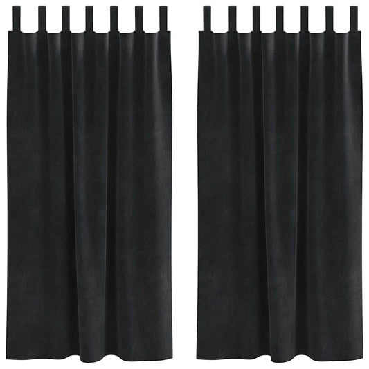 vidaXL Blackout Curtains 2 pcs Black 140 x 175 cm Velvet