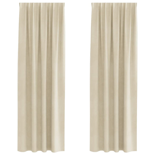 vidaXL Blackout Curtains 2 pcs Cream 140 x 245 cm Velvet