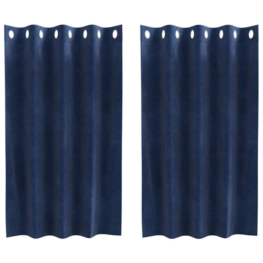 vidaXL Blackout Curtains 2 pcs Dark Blue 140 x 140 cm Velvet