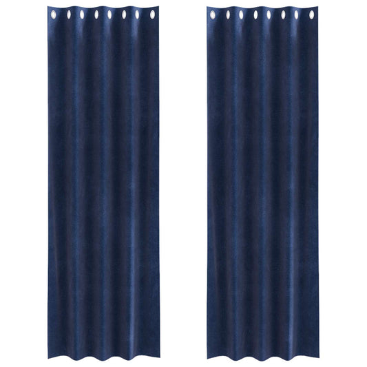 vidaXL Curtains 2 pcs Dark Blue 140 x 260 cm Velvet