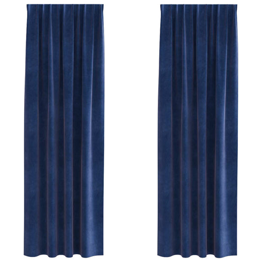 vidaXL Blackout Curtains 2 pcs Dark Blue 140 x 225 cm Velvet