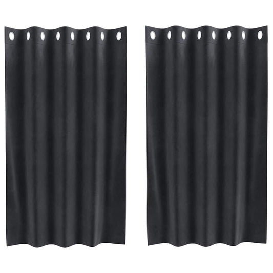 vidaXL Blackout Curtains 2 pcs Dark Grey 140 x 140 cm Velvet