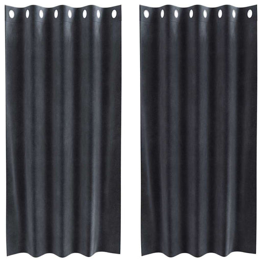 vidaXL Blackout Curtains 2 pcs Dark Grey 140 x 175 cm Velvet