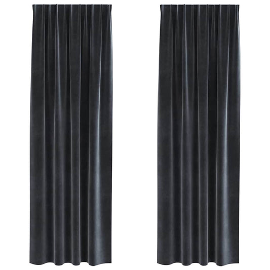 vidaXL Blackout Curtains 2 pcs Dark Grey 140 x 245 cm Velvet