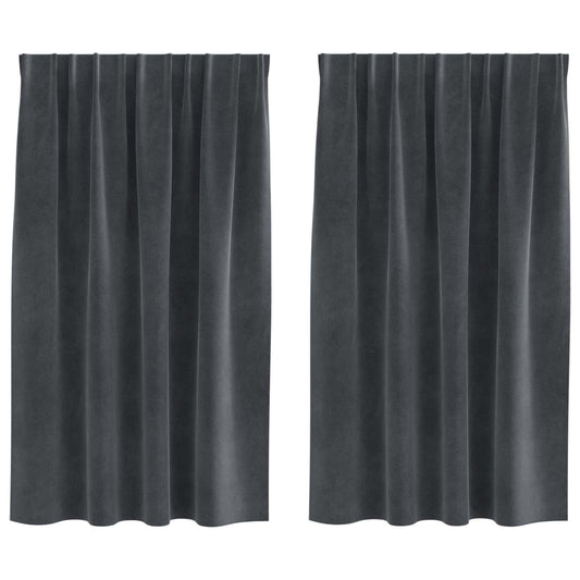 vidaXL Blackout Curtains 2 pcs Light Grey 140 x 140 cm Velvet