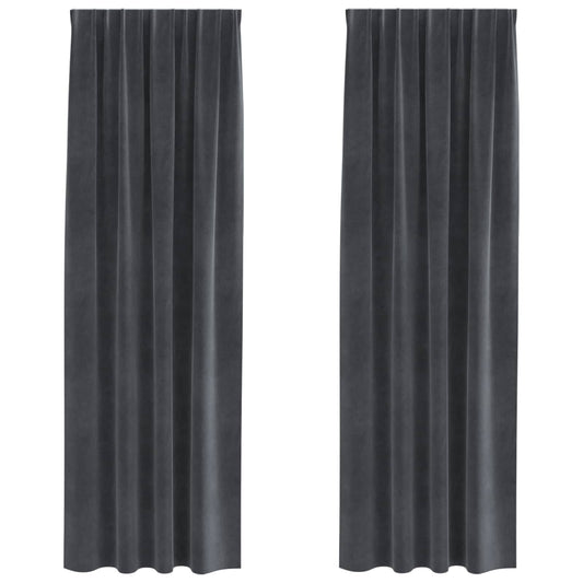 vidaXL Blackout Curtains 2 pcs Light Grey 140 x 225 cm Velvet