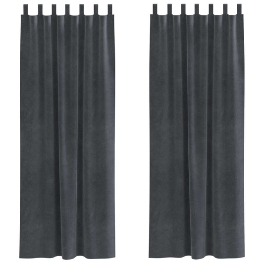 vidaXL Blackout Curtains 2 pcs Light Grey 140 x 245 cm Velvet