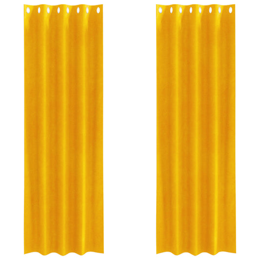 vidaXL Blackout Curtains 2 pcs Mustard Yellow 140 x 245 cm Velvet