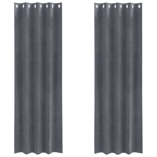 vidaXL Curtains 2 pcs Light Grey 140 x 260 cm Velvet