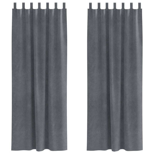 vidaXL Blackout Curtains 2 pcs Light Grey 140 x 245 cm Velvet