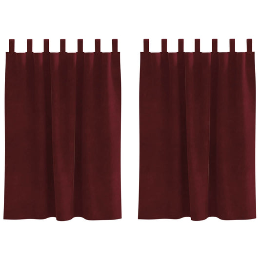 vidaXL Blackout Curtains 2 pcs Wine Red 140 x 140 cm Velvet