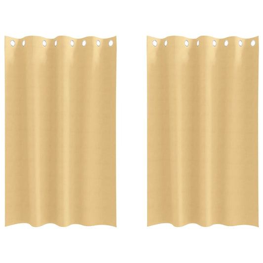 vidaXL Blackout Curtains with Rings 2 pcs Beige 175 x 140 cm Polyester