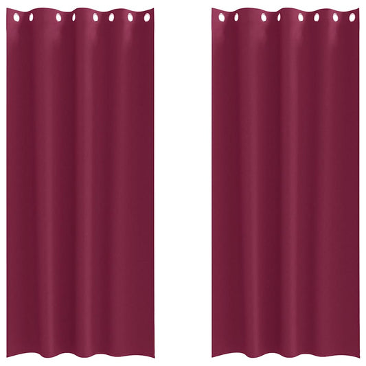 vidaXL Blackout Curtains with Rings 2 pcs Wine Red 245 x 140 cm