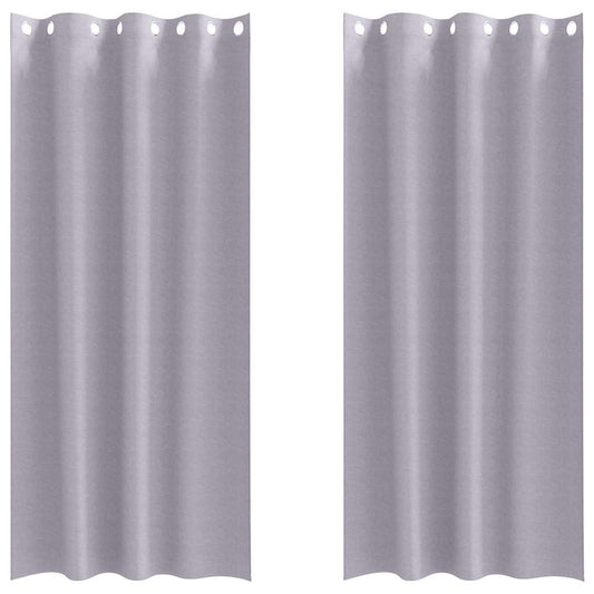 vidaXL Blackout Curtains with Rings 2 pcs Metal Grey 260 x 140 cm