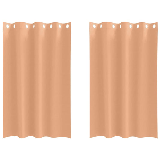 vidaXL Blackout Curtains with Rings 2 pcs Light Brown 175 x 140 cm