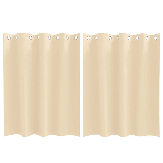 vidaXL Blackout Curtains with Rings 2 pcs Cream 140 x 140 cm Polyester