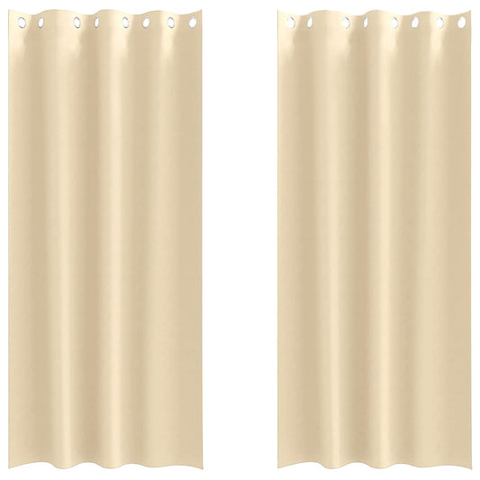 vidaXL Blackout Curtains with Rings 2 pcs Cream 245 x 140 cm Polyester