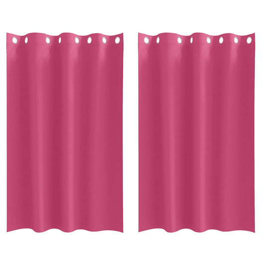 vidaXL Blackout Curtains with Rings 2 pcs Bright Pink 175 x 140 cm