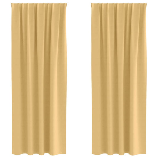 vidaXL Blackout Curtains with Rings 2 pcs Beige 260 x 140 cm Polyester