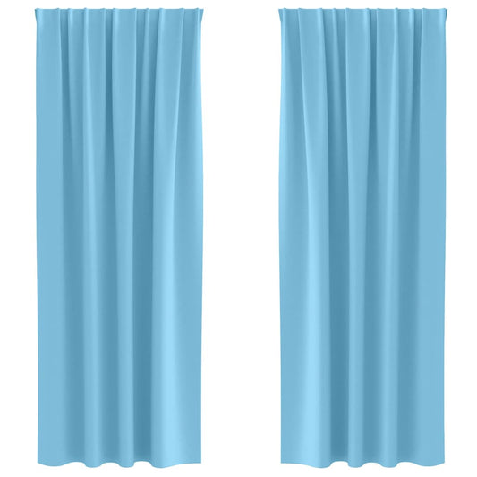 vidaXL Blackout Curtains with Rings 2 pcs Light Blue 260 x 140 cm