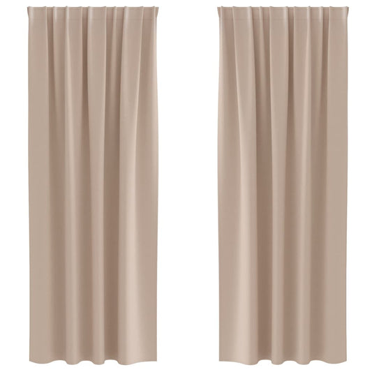 vidaXL Blackout Curtains with Rings 2 pcs Taupe 245 x 140 cm Polyester