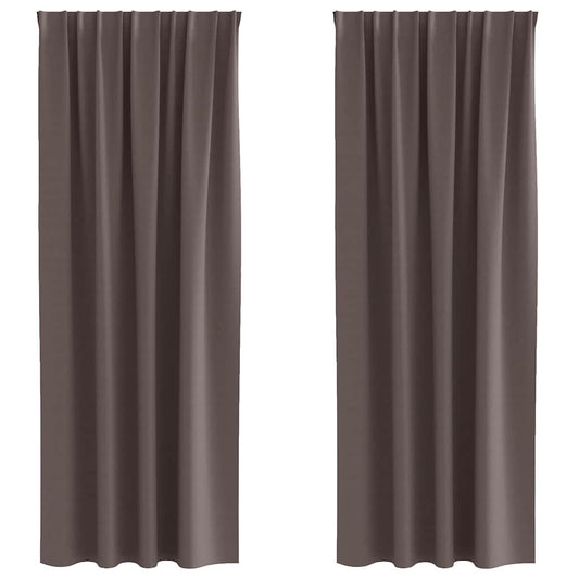 vidaXL Blackout Curtains with Rings 2 pcs Dark Brown 245 x 140 cm