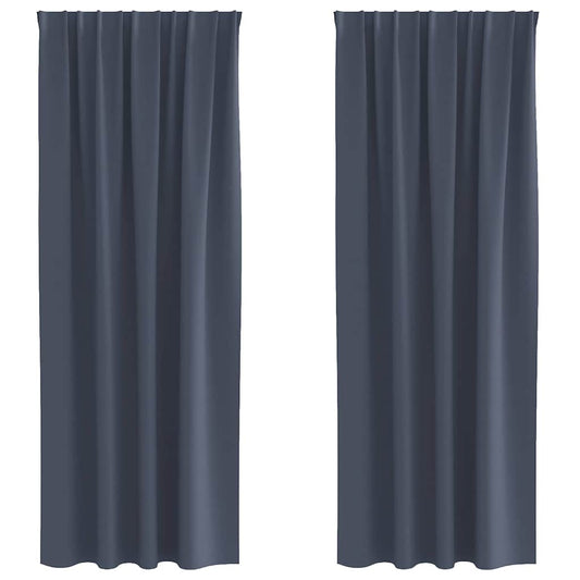 vidaXL Blackout Curtains with Rings 2 pcs Anthracite 245 x 140 cm