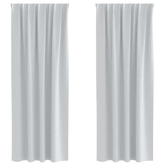 vidaXL Blackout Curtains with Rings 2 pcs Pale Grey 260 x 140 cm
