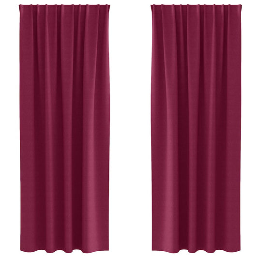 vidaXL Blackout Curtains with Rings 2 pcs Wine Red 245 x 140 cm