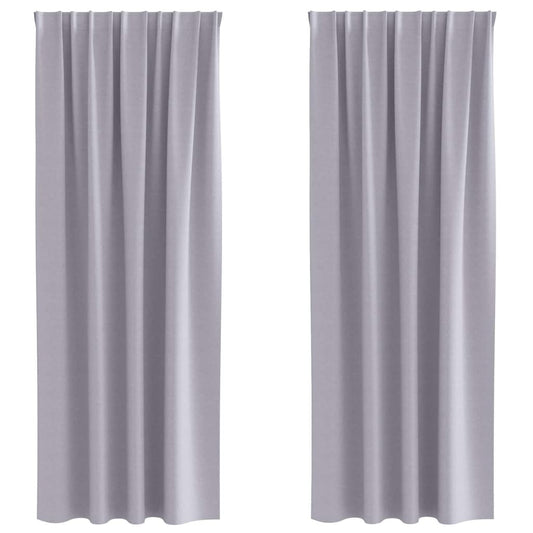 vidaXL Blackout Curtains with Rings 2 pcs Metal Grey 260 x 140 cm