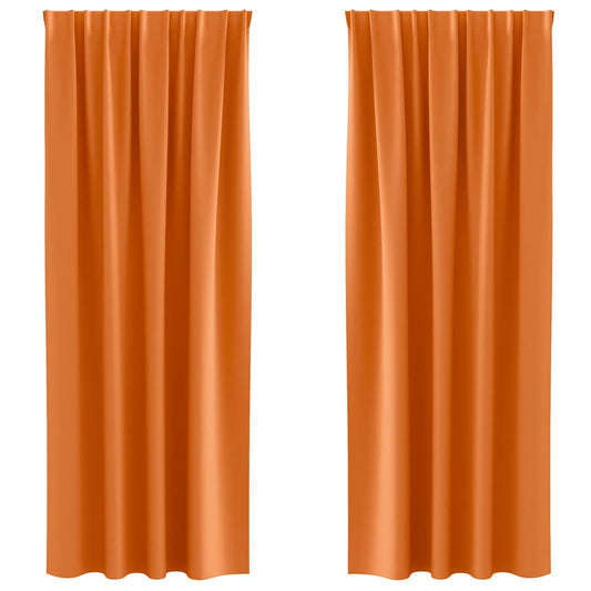 vidaXL Blackout Curtains with Rings 2 pcs Bright Orange 245 x 140 cm