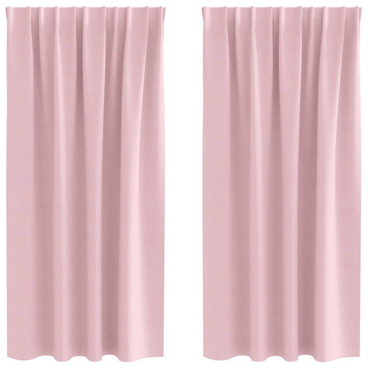 vidaXL Blackout Curtains with Rings 2 pcs Baby Pink 175 x 140 cm